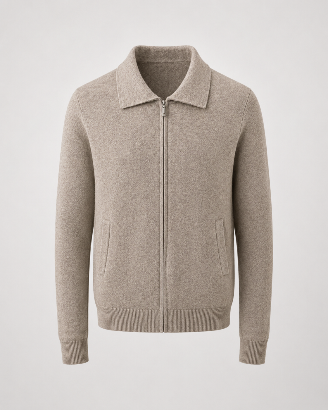 Men's Zip-Up Wool Sweater