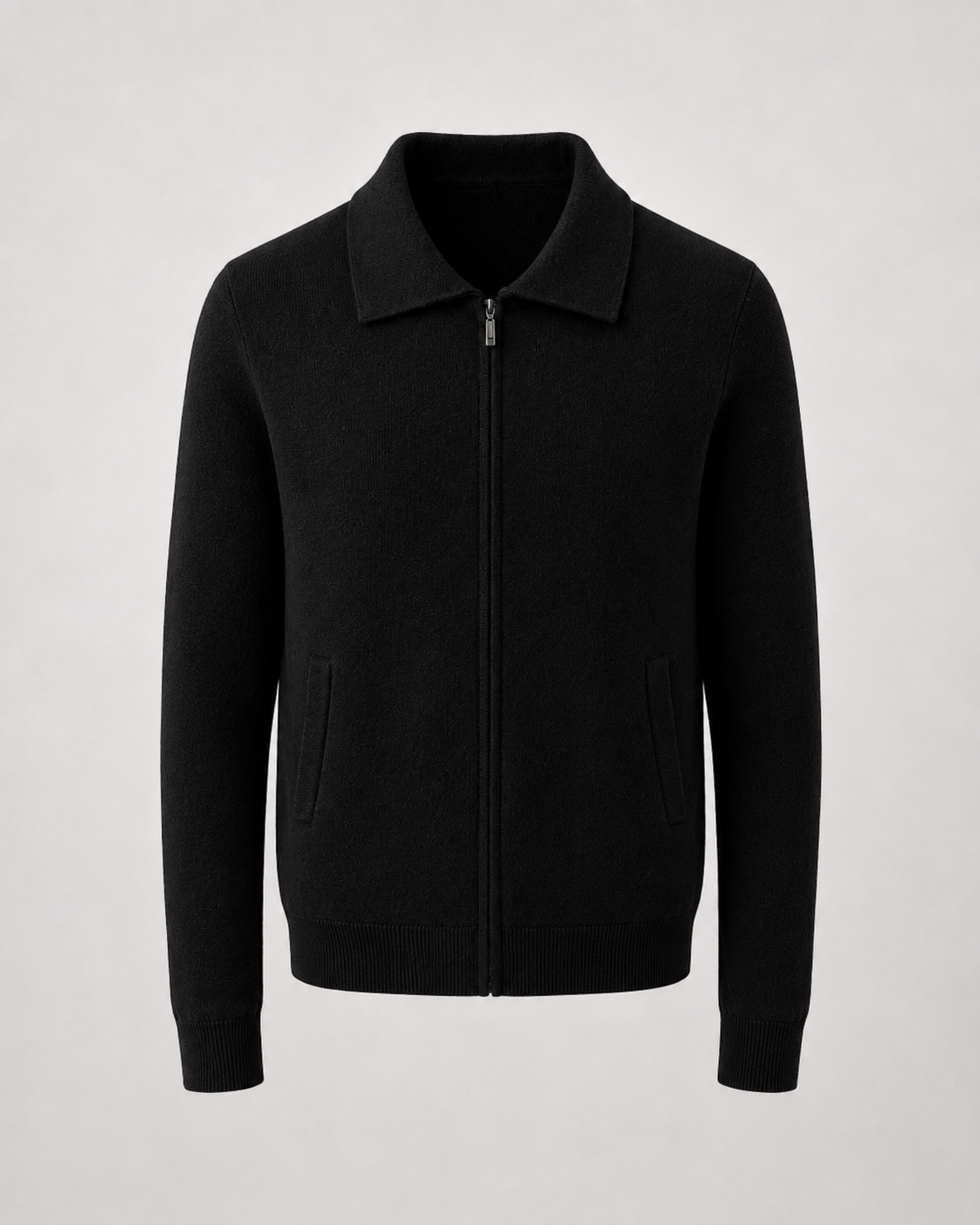 Men's Zip-Up Wool Sweater