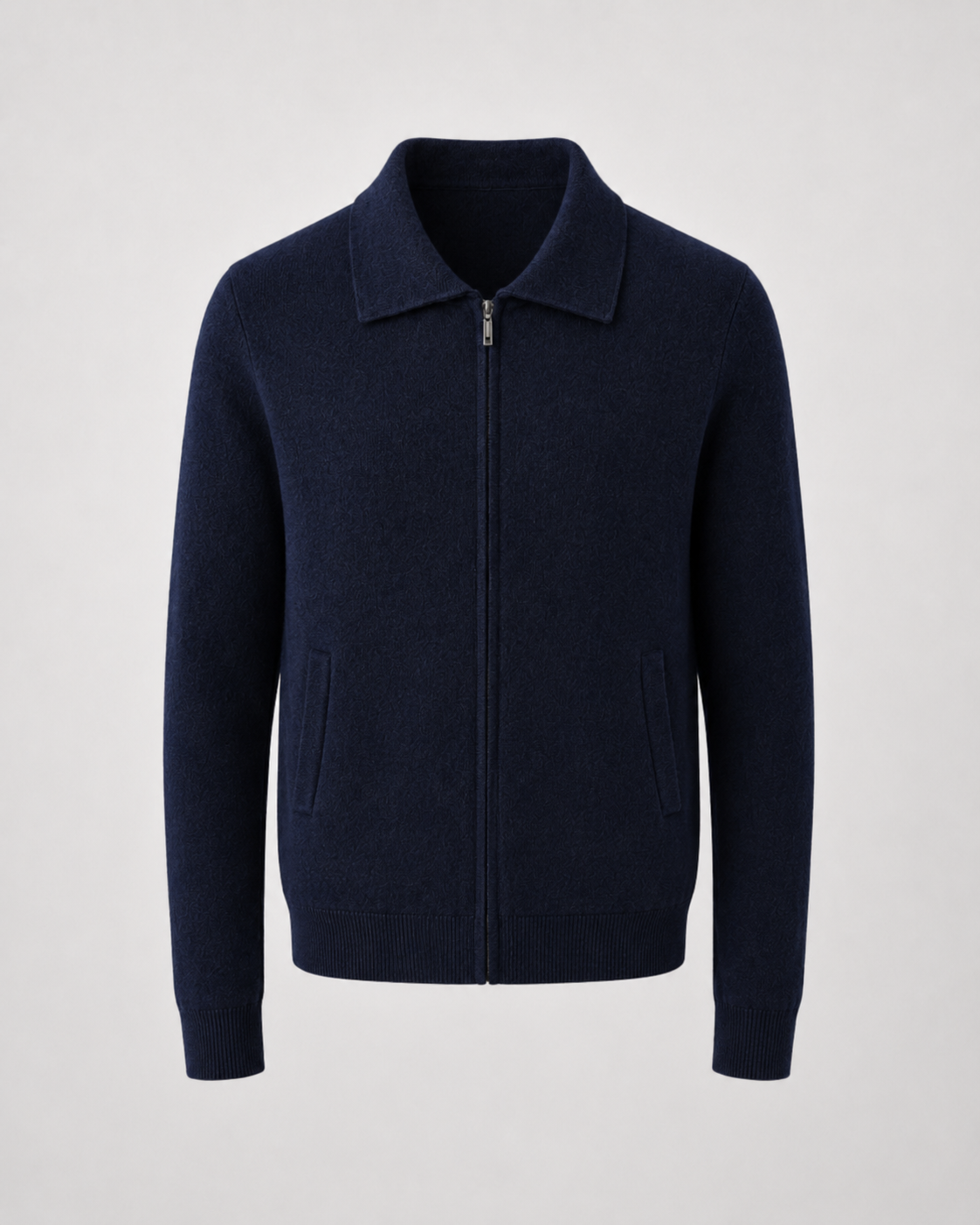 Men's Zip-Up Wool Sweater