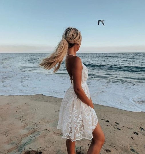 Molly | Women's V-Neck Casual Mini Dress, Everyday Wear