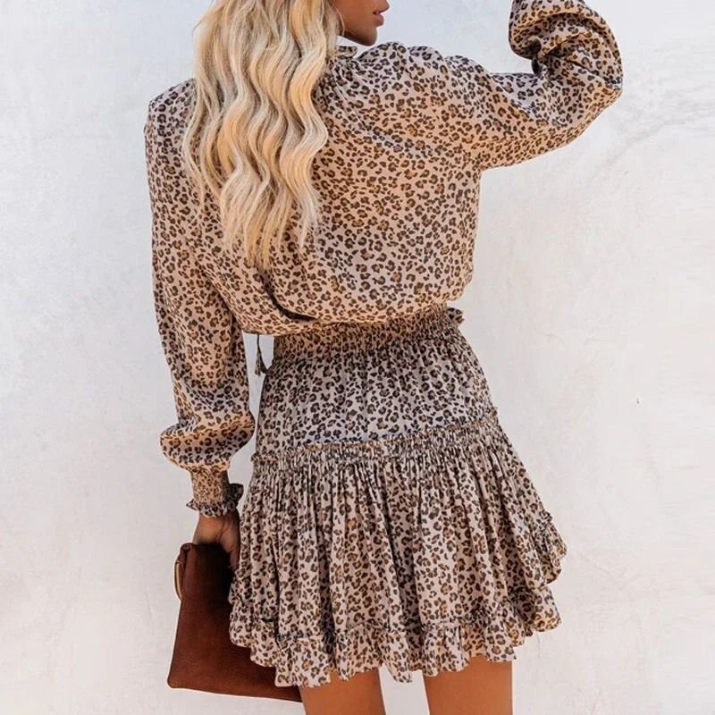 Catharina | Women's Leopard Print Mini Dress, Casual