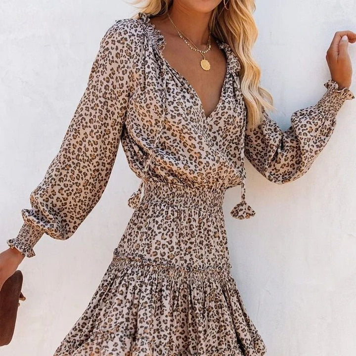Catharina | Women's Leopard Print Mini Dress, Casual