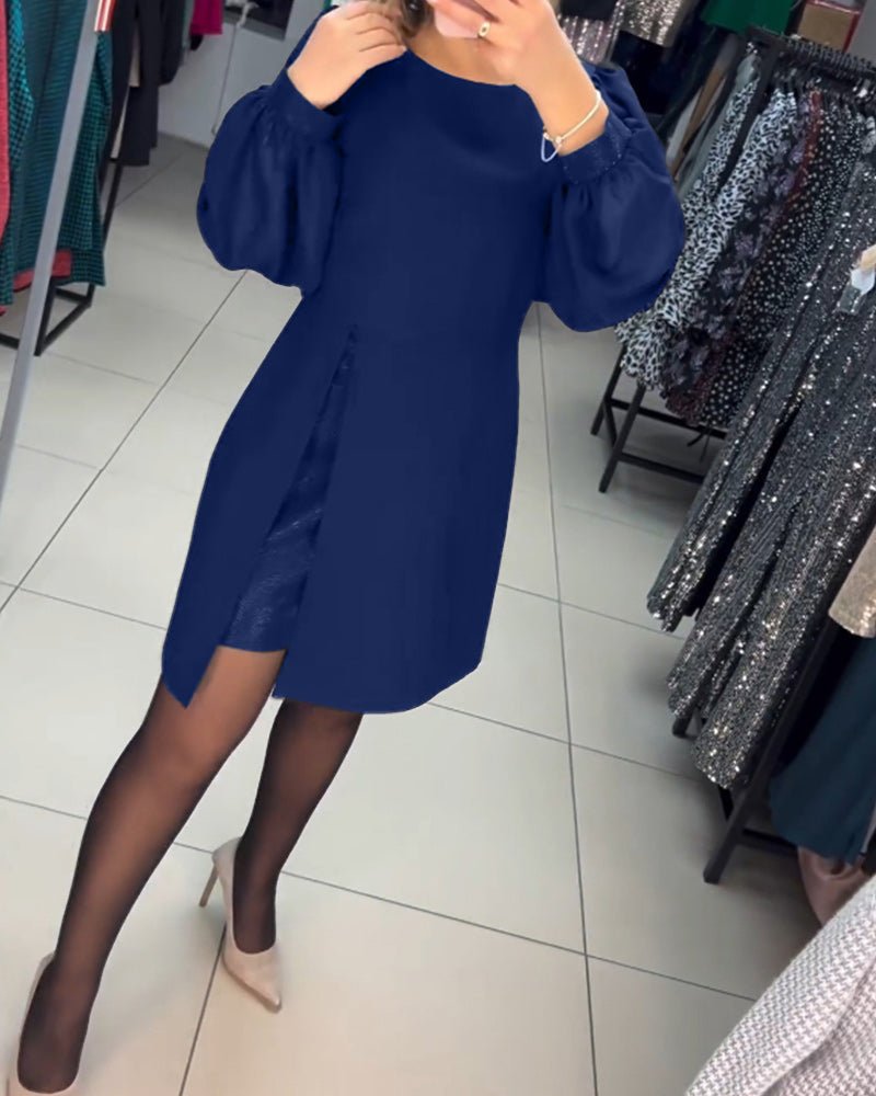 Ruby | Women's Mini Dress with Lantern Sleeves, Casual