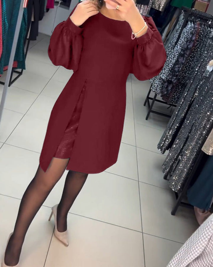 Ruby | Women's Mini Dress with Lantern Sleeves, Casual