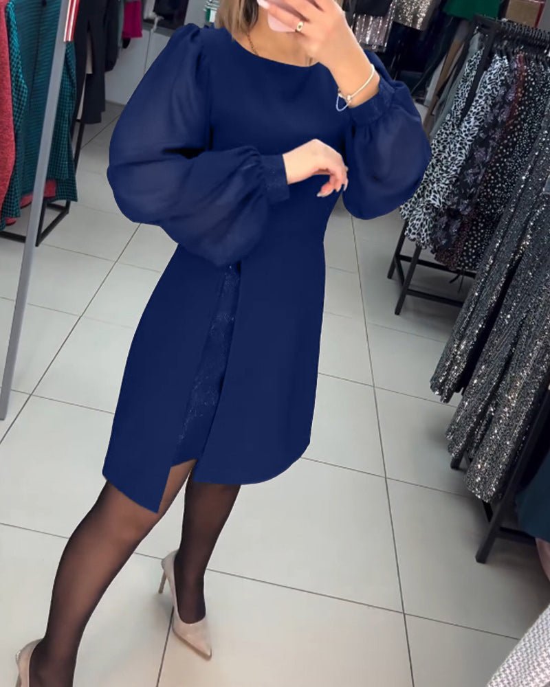 Ruby | Women's Mini Dress with Lantern Sleeves, Casual
