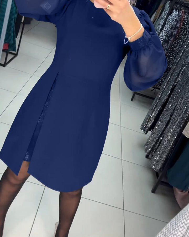 Ruby | Women's Mini Dress with Lantern Sleeves, Casual