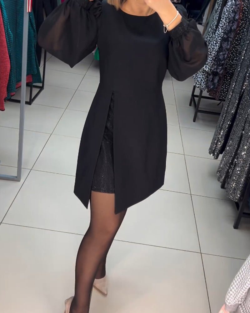 Ruby | Women's Mini Dress with Lantern Sleeves, Casual