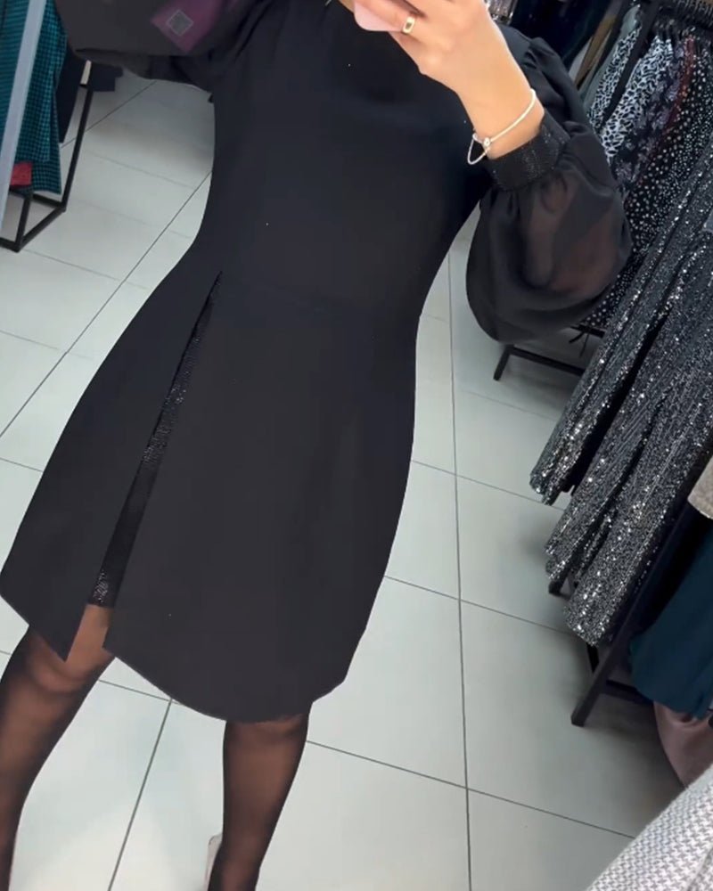 Ruby | Women's Mini Dress with Lantern Sleeves, Casual