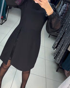Ruby | Women's Mini Dress with Lantern Sleeves, Casual