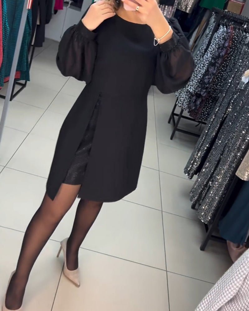 Ruby | Women's Mini Dress with Lantern Sleeves, Casual