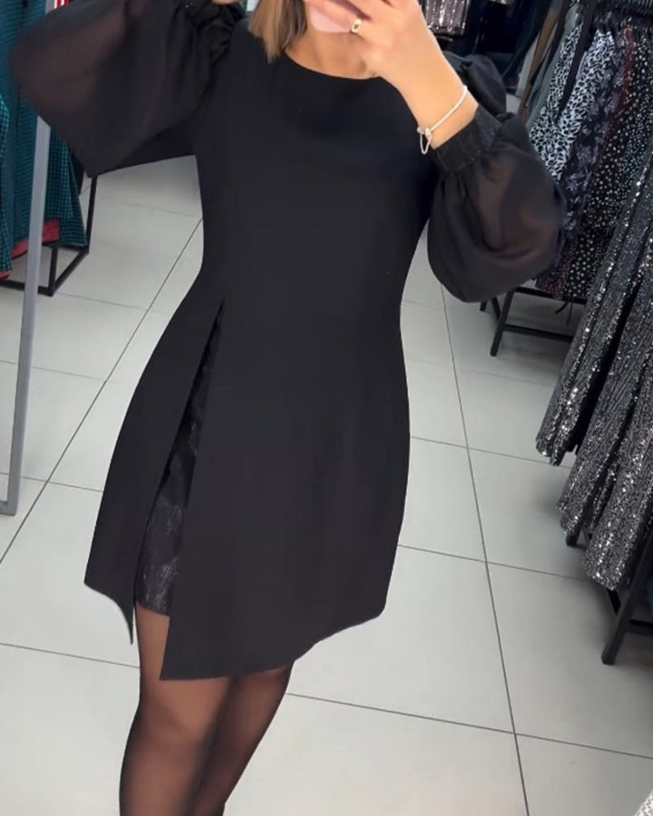 Ruby | Women's Mini Dress with Lantern Sleeves, Casual