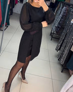 Ruby | Women's Mini Dress with Lantern Sleeves, Casual