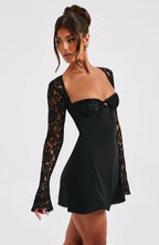 Nicolette | Women's Lace Sleeve A-Line Mini Dress, Formal