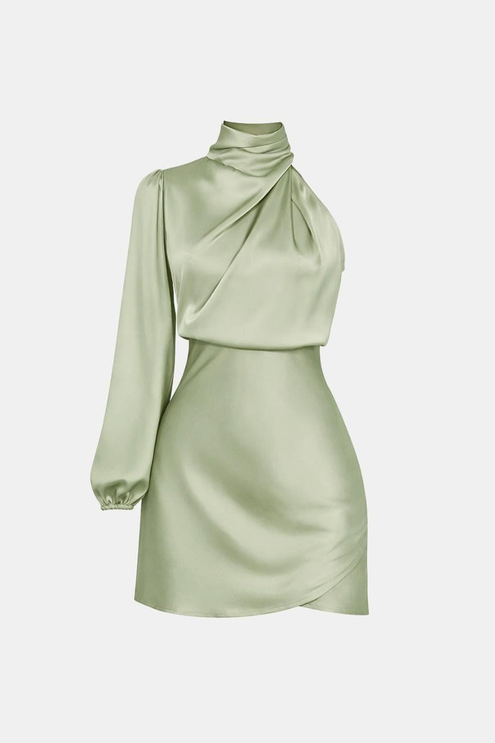 Olive | Women's One Shoulder Fitted Mini Dress, Evening