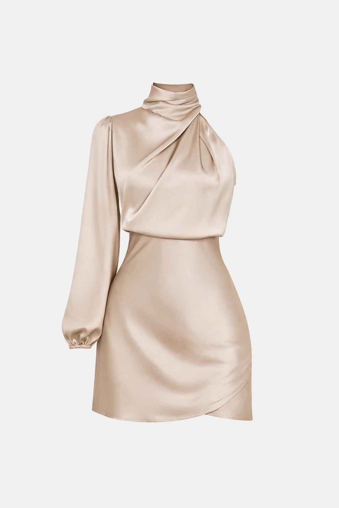 Olive | Women's One Shoulder Fitted Mini Dress, Evening
