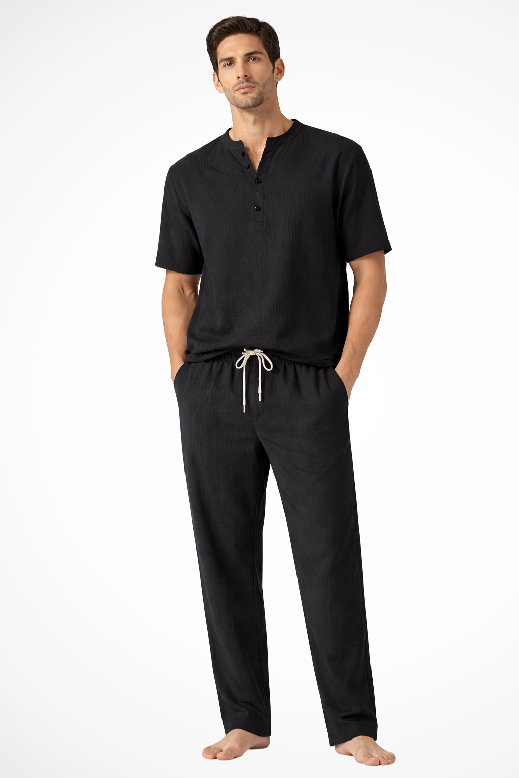 Men's Casual Cotton Linen Co-ord Set - Summer Outfit