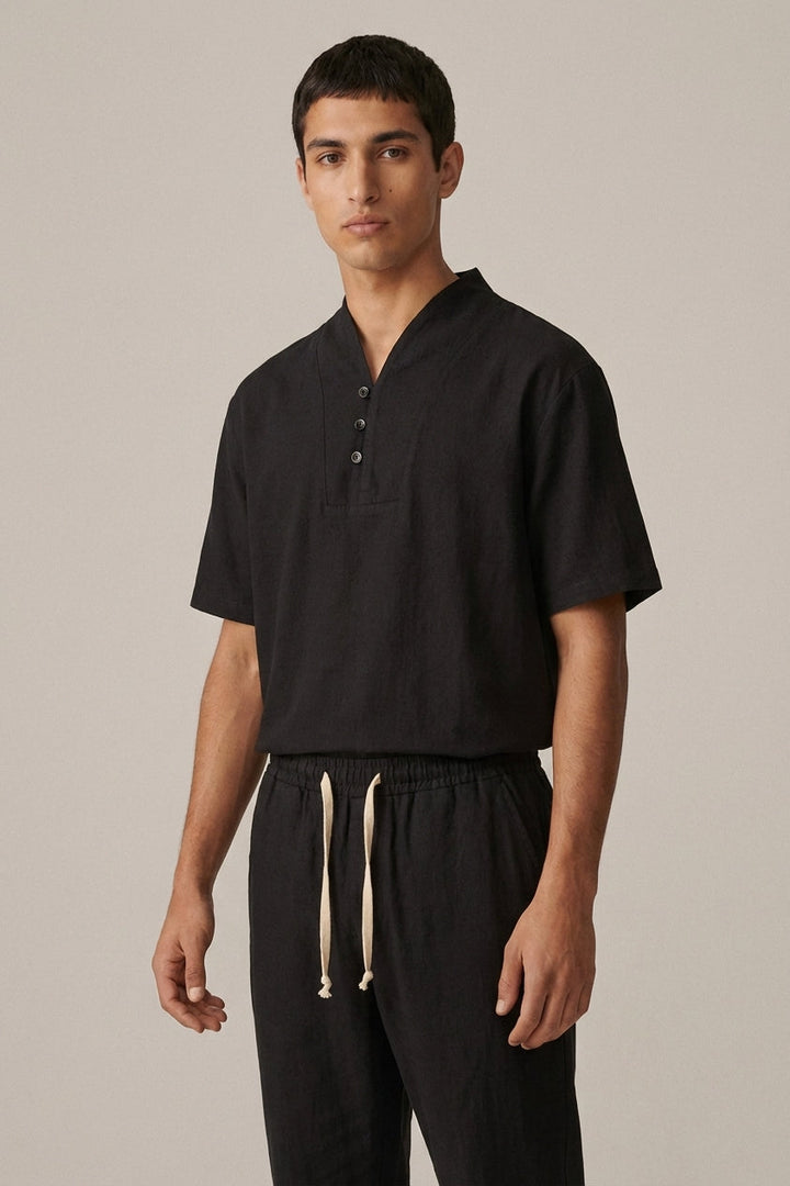 Men's Casual Cotton Linen Co-ord Set - Summer Outfit