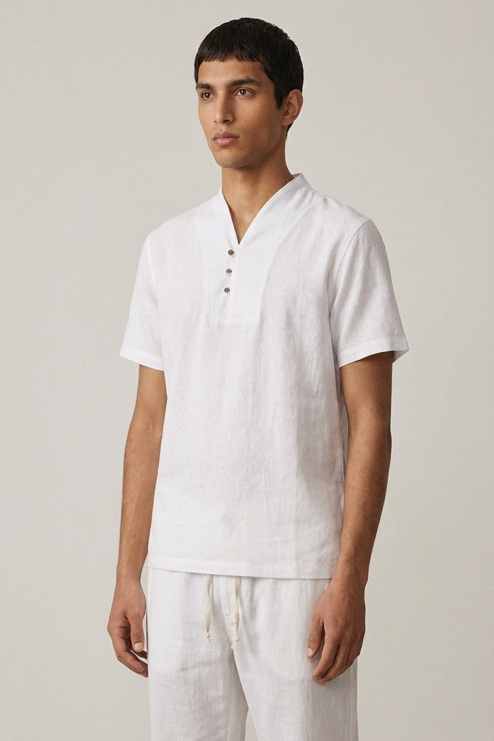 Men's Casual Cotton Linen Co-ord Set - Summer Outfit