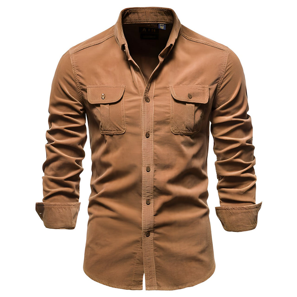 Men's Casual Cotton Button-Up Shirt - Everyday Wear