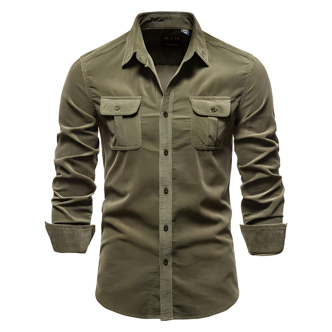 Men's Casual Cotton Button-Up Shirt - Everyday Wear