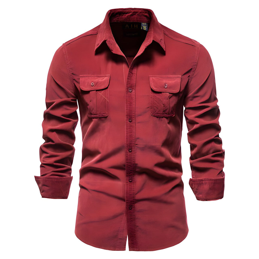Men's Casual Cotton Button-Up Shirt - Everyday Wear