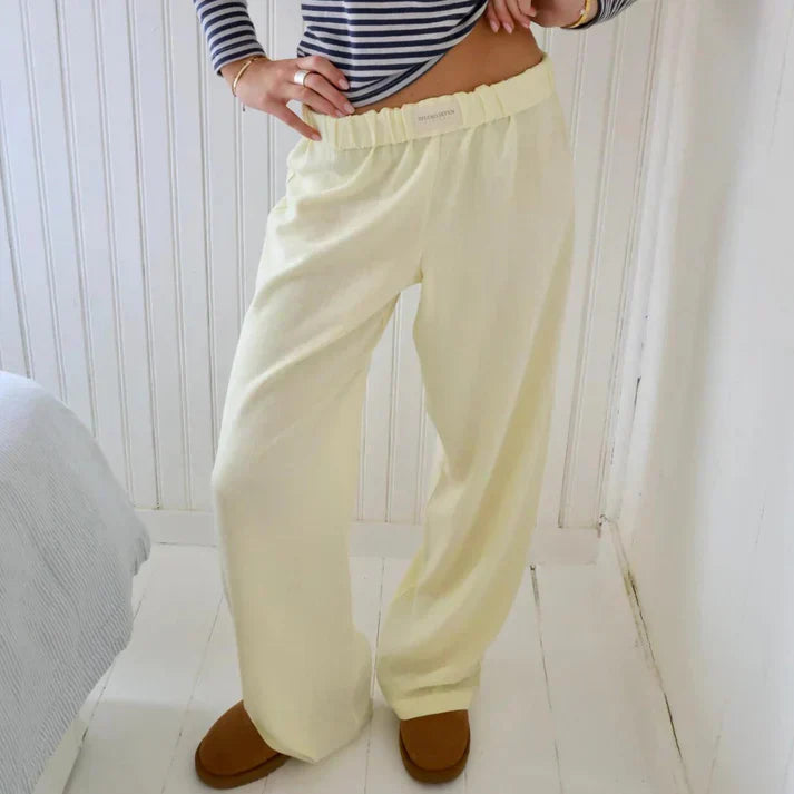 Samantha | Women's Linen Wide-Leg Pants, Casual