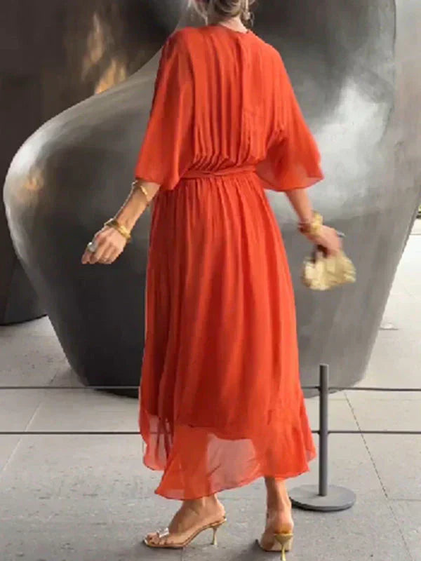 Emily | Women's Flowy Casual Midi Dress, Everyday Wear