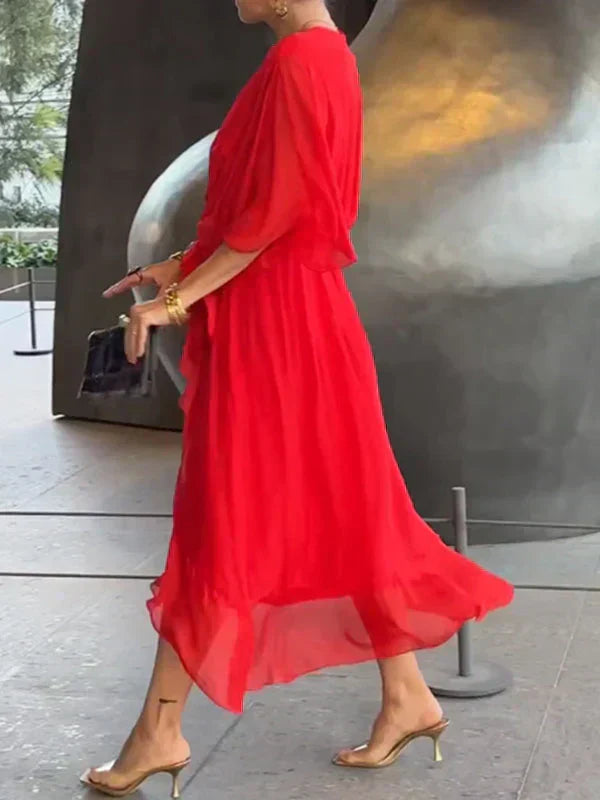 Emily | Women's Flowy Casual Midi Dress, Everyday Wear
