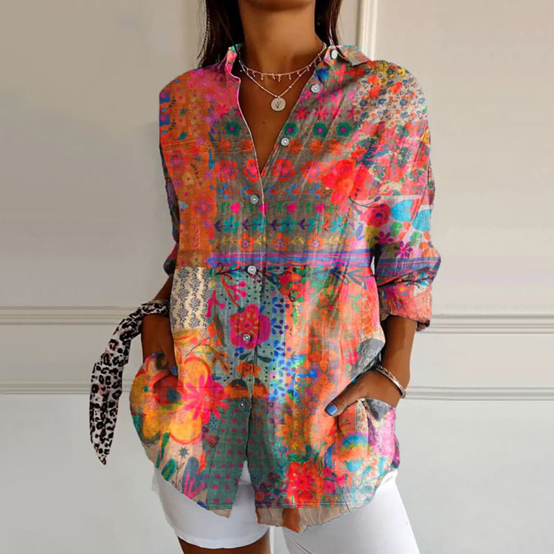 Savannah | Women's Floral Button-Down Blouse, Casual