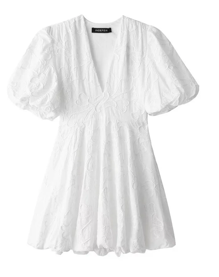 Savannah | Women's A-Line V-Neck Mini Dress, Casual