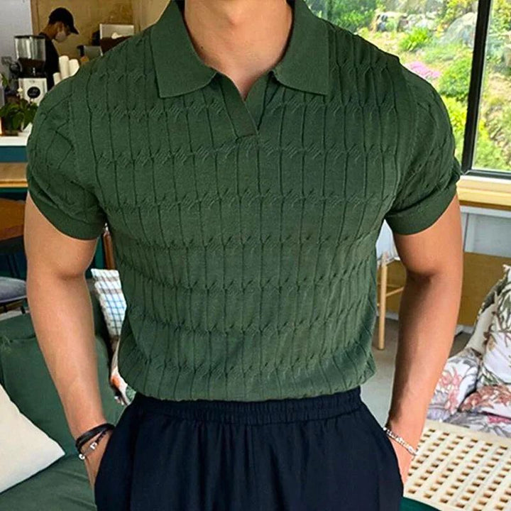 Men's Knit Polo Shirt - Summer Casual