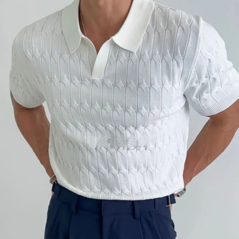 Men's Knit Polo Shirt - Summer Casual