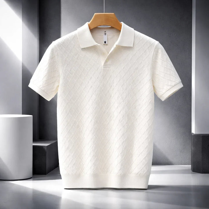 Men's Solid Knit Polo Shirt - Casual Summer