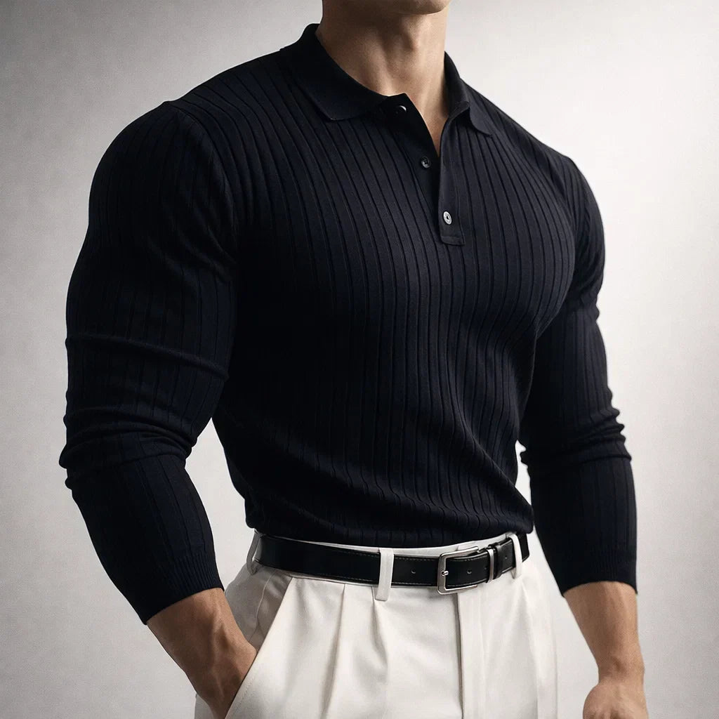 Men's Knit Polo - Slim Fit Casual