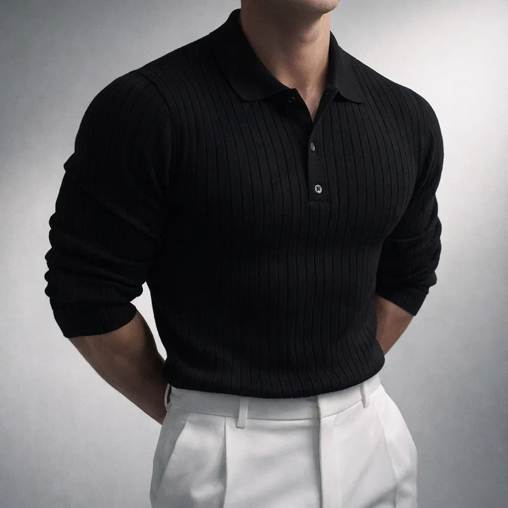 Men's Knit Polo - Slim Fit Casual