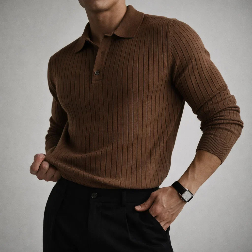 Men's Knit Polo - Slim Fit Casual
