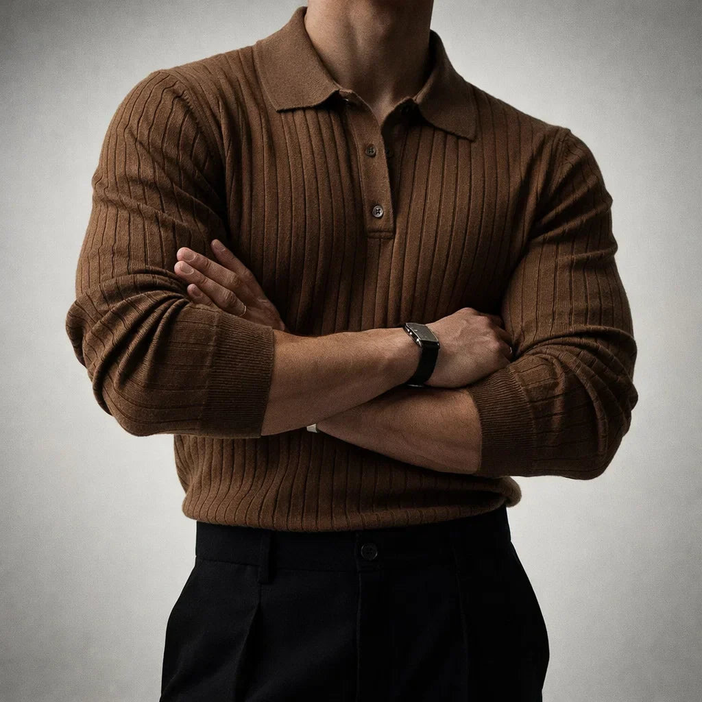 Men's Knit Polo - Slim Fit Casual