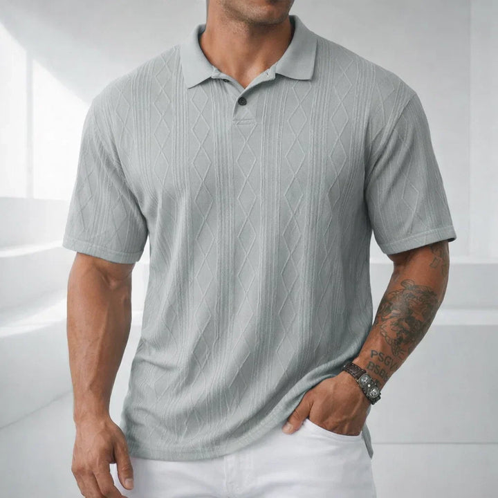Men's Solid Knit Polo Shirt - Casual Summer