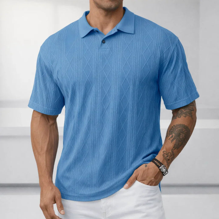 Men's Solid Knit Polo Shirt - Casual Summer