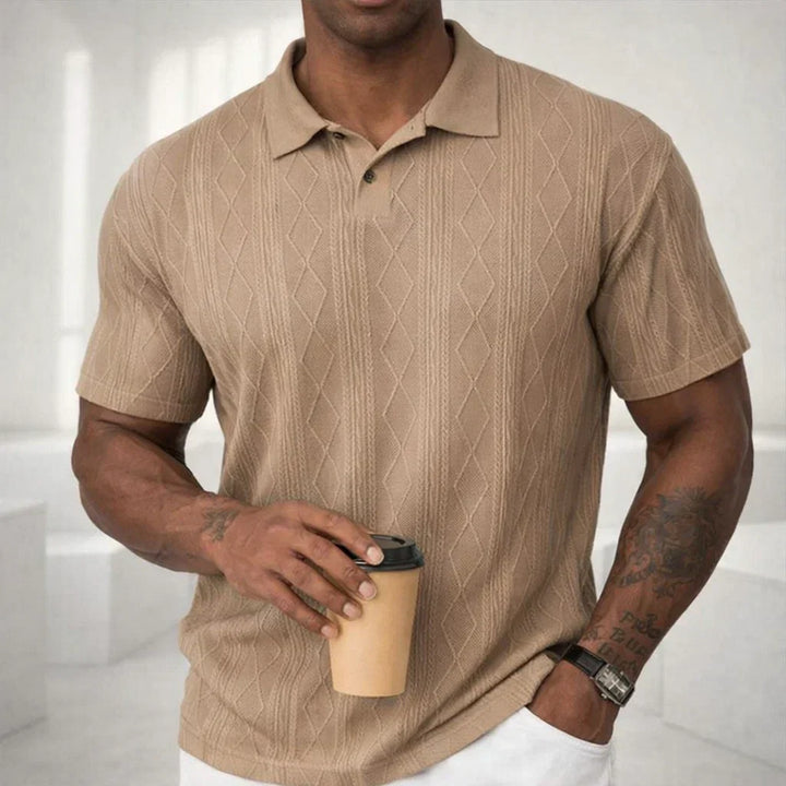 Men's Solid Knit Polo Shirt - Casual Summer