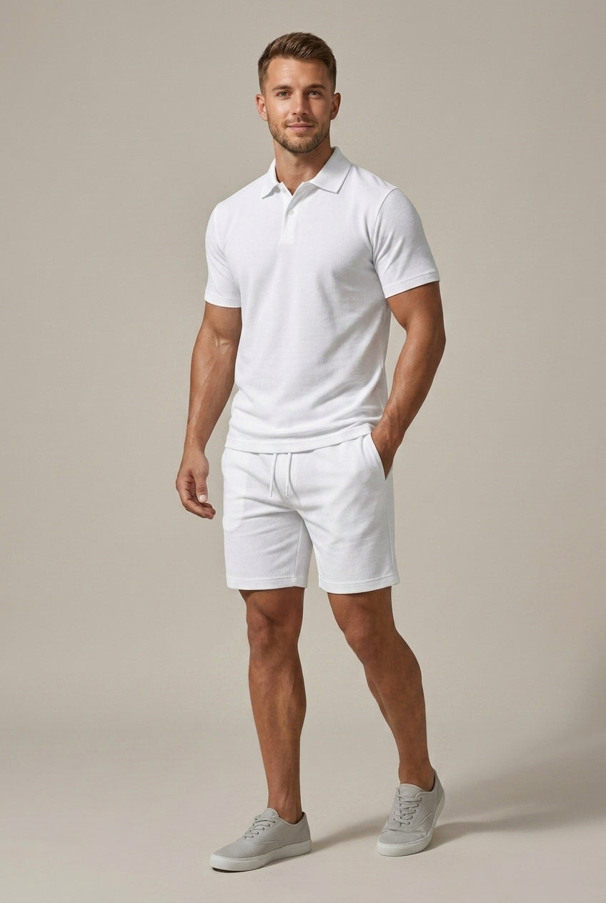 Men's Short Sleeve Shirt and Shorts Set - Relaxed Fit
