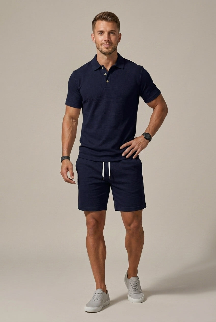 Men's Short Sleeve Shirt and Shorts Set - Relaxed Fit