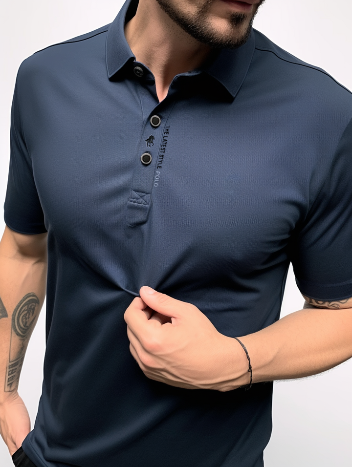 Men's Casual Stretch Cotton Polo T-Shirt - Wrinkle-Free Comfort