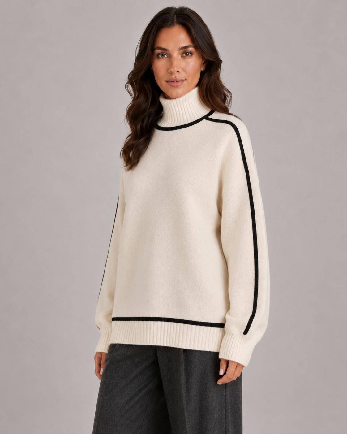 Women's Oversized Classic Soft Knit Turtleneck Sweater