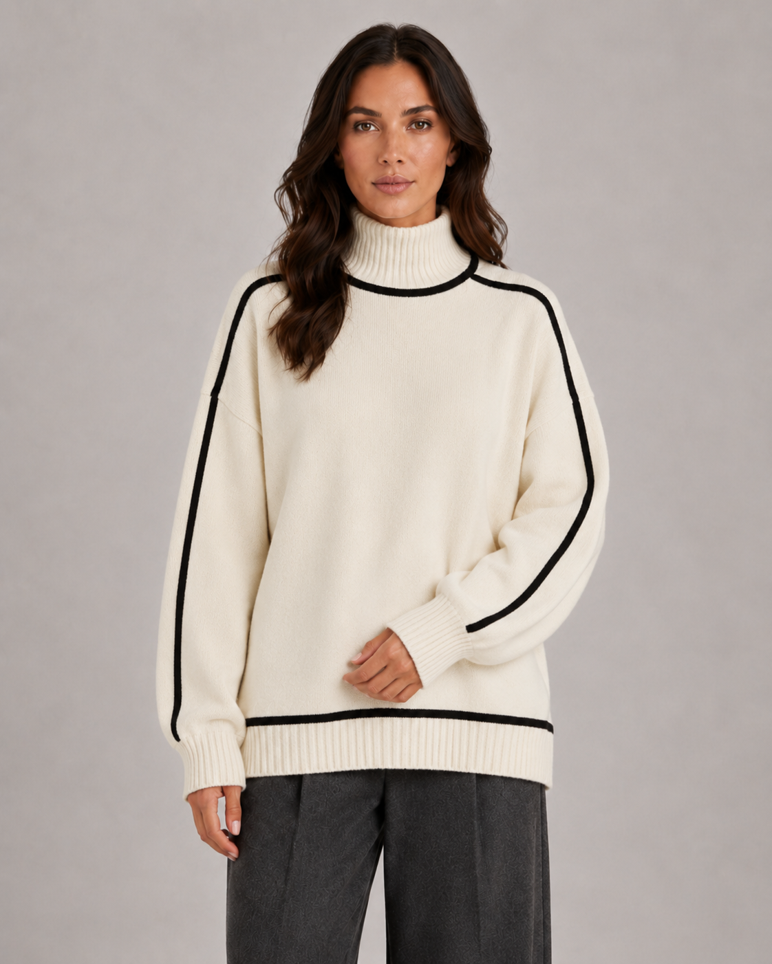 Women's Oversized Classic Soft Knit Turtleneck Sweater