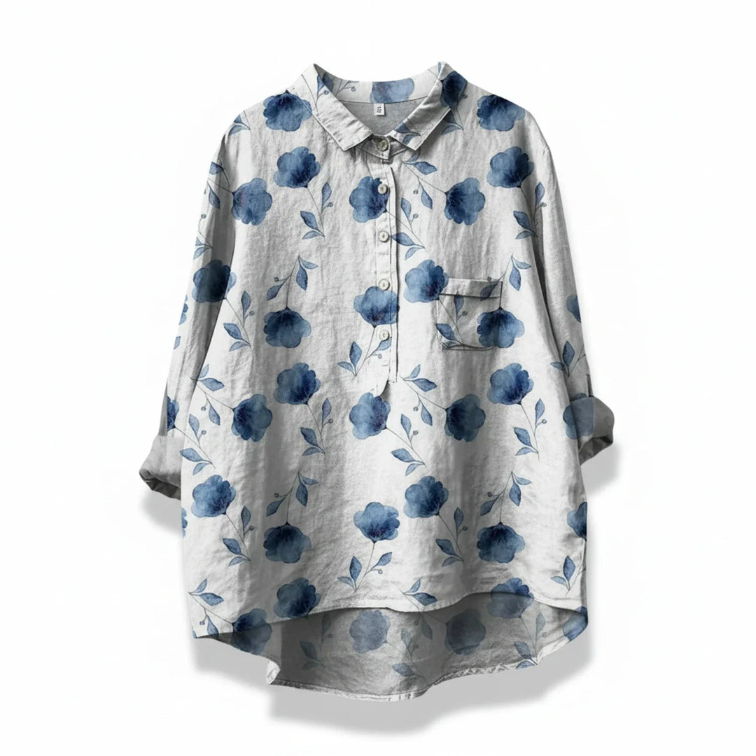 Emily | Women's Floral Print Short Sleeve Blouse, Casual