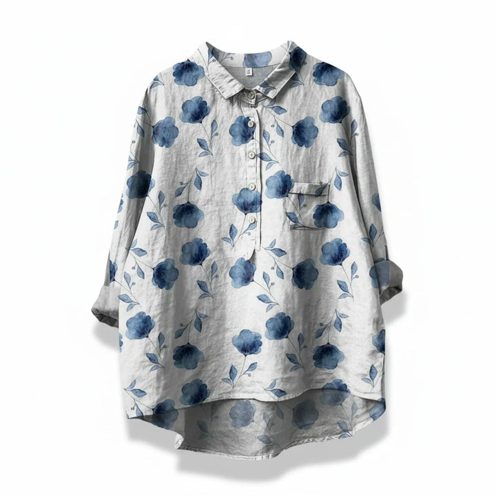 Emily | Women's Floral Print Short Sleeve Blouse, Casual