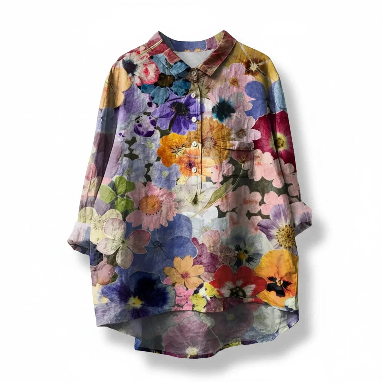 Emily | Women's Floral Print Short Sleeve Blouse, Casual