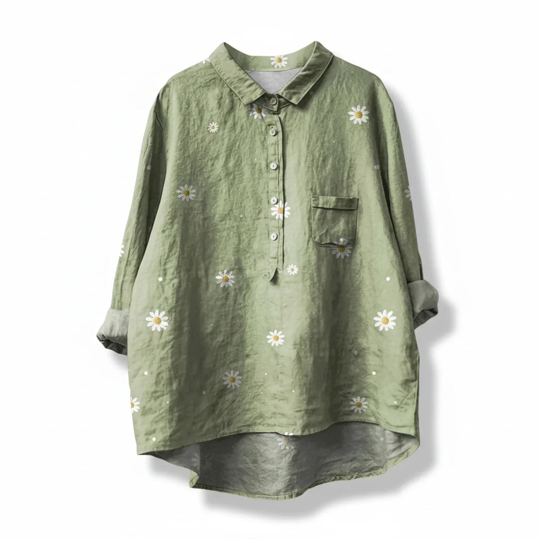 Emily | Women's Floral Print Short Sleeve Blouse, Casual