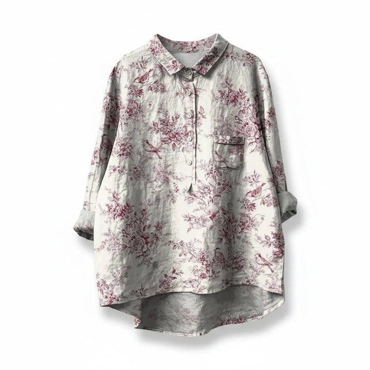 Emily | Women's Floral Print Short Sleeve Blouse, Casual